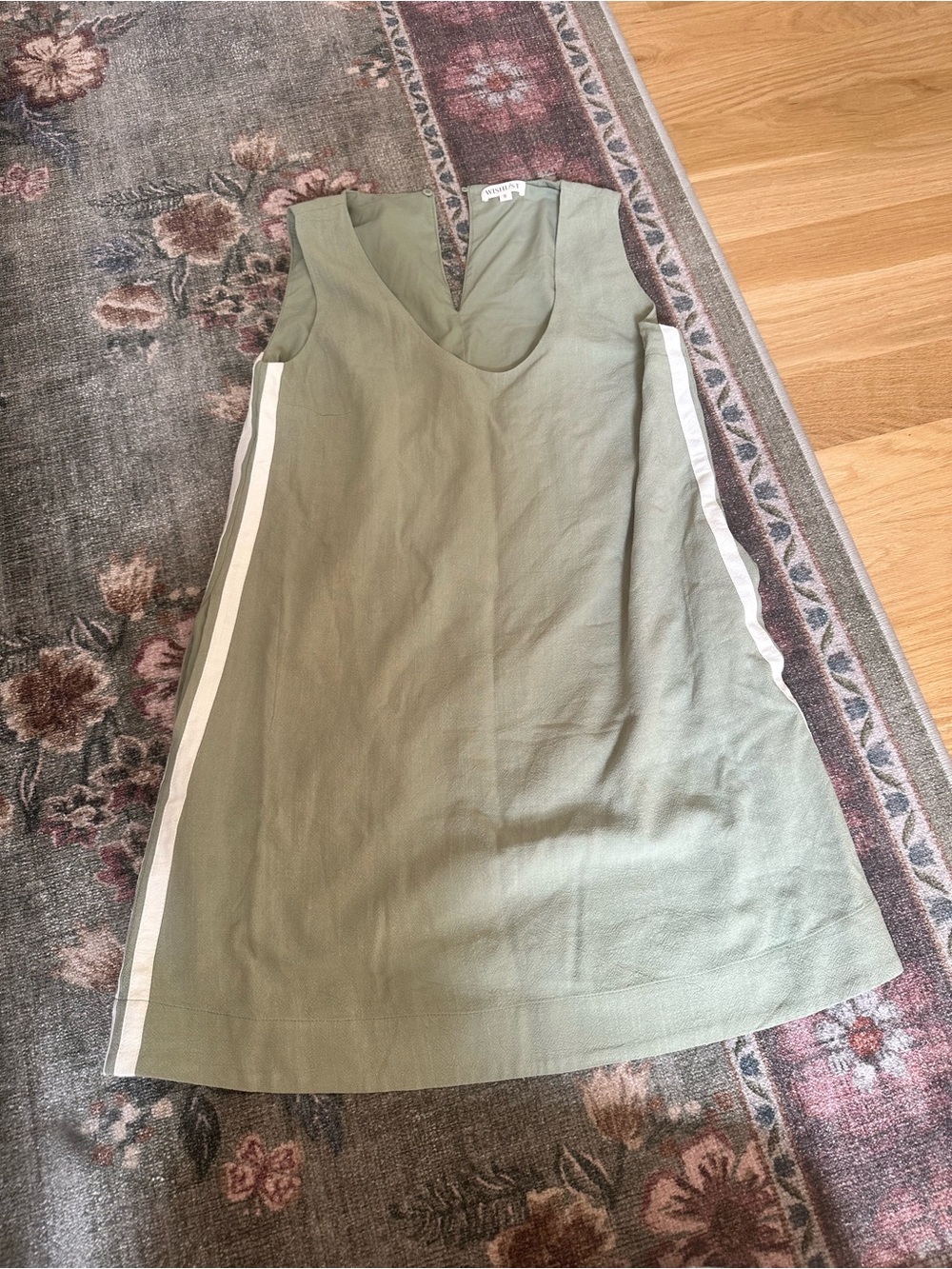 Pinkblush maternity beige striped side pocket dress- like new, size small